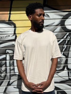 טישרט ריפלייי חלקה קרם