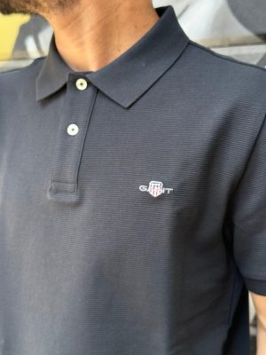 פולו גאנט שחורה בד פסים