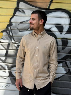 מכופתרת גאנט בצבע חום בד פיקה