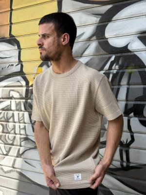 טישרט גאנט חום בד וופל